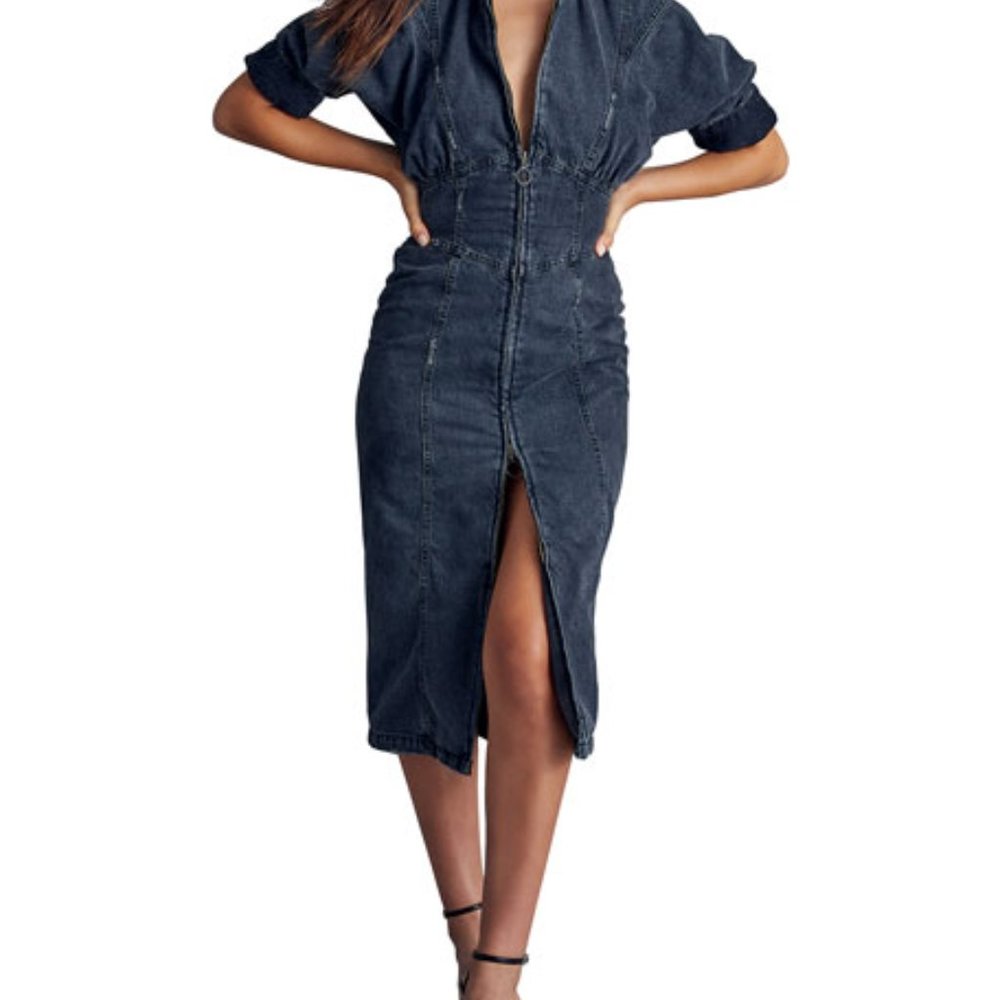 Retrofete Nikita Dolman-Sleeve Denim Dress L